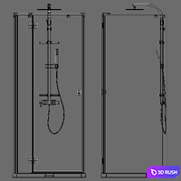 Shower cabin Essenza kdj + s and shower Touareg 2 3D Model Vray, Corona