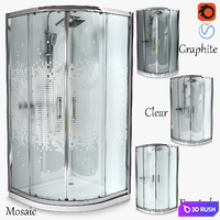 Semicircular Shower enclosure Invena (90х90) 3D Model Vray, Corona