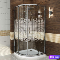 Semicircular Shower enclosure Invena (90х90) 3D Model Vray, Corona
