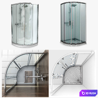 Semicircular Shower enclosure Invena (90х90) 3D Model Vray, Corona