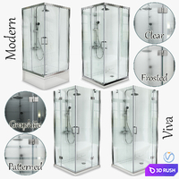 Besco Square Shower Set 3D Model Vray, Corona