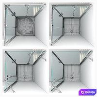 Besco Square Shower Set 3D Model Vray, Corona