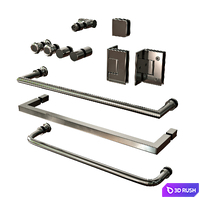 Frameless shower door 3D Model Corona