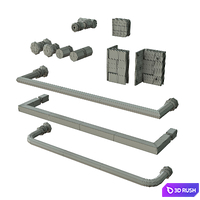 Frameless shower door 3D Model Corona