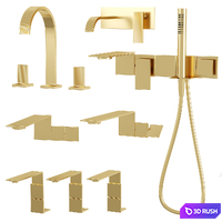 Rubinetterie Treemme faucets and showers set 2 3D Model Corona