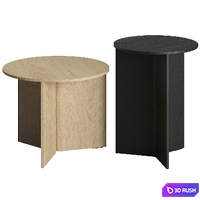 Slit Wood Tables 1 by Hay 3D Model Corona