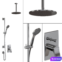 Shower set Gessi RILIEVO 3D Model Vray, Corona