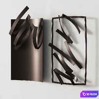 276 decorative wall art 08 artworks by Roberto Alamagno P01 3D Model Vray, Corona