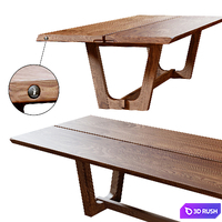 Lakewood Rectangular Dining Table 3D Model Vray
