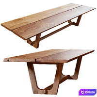 Lakewood Rectangular Dining Table 3D Model Vray
