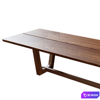 Lakewood Rectangular Dining Table 3D Model Vray