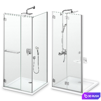 Shower cabins Radaway Carena 3D Model Vray, Corona