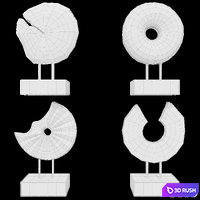 Sculpture Round Abstract 3D Model Vray