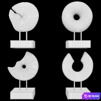 Sculpture Round Abstract 3D Model Vray