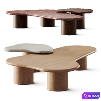 SSS Atelier Skimming Stone Coffee Tables 3D Model Vray, Corona