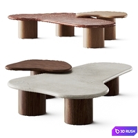 SSS Atelier Skimming Stone Coffee Tables 3D Model Vray, Corona