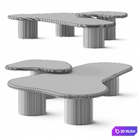 SSS Atelier Skimming Stone Coffee Tables 3D Model Vray, Corona