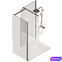 Roca Shower 140x90 3D Model Vray, Corona