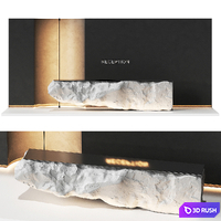 Reception desk natural rock 5 3D Model Vray, Corona