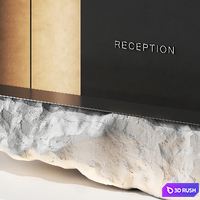 Reception desk natural rock 5 3D Model Vray, Corona