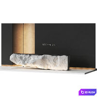 Reception desk natural rock 5 3D Model Vray, Corona