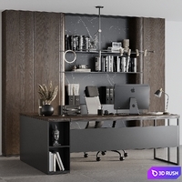 Boss Desk - Office Furniture 15 3D Model Vray, Corona