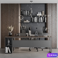Boss Desk - Office Furniture 15 3D Model Vray, Corona