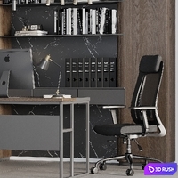 Boss Desk - Office Furniture 15 3D Model Vray, Corona