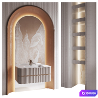 Bathroom furniture set 3D Model Corona
