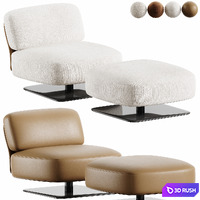 Minotti Saki Armchair 3D Model Vray, Corona