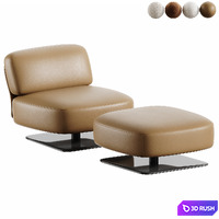 Minotti Saki Armchair 3D Model Vray, Corona