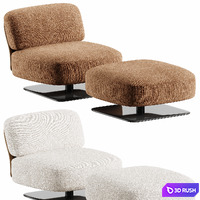 Minotti Saki Armchair 3D Model Vray, Corona