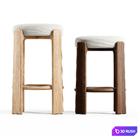Kave Home - Granite stool without backrest 3D Model Vray