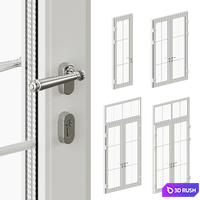 Classic style entrance glass doors 3D Model Corona