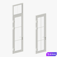 Classic style entrance glass doors 3D Model Corona