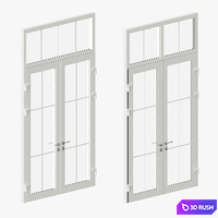 Classic style entrance glass doors 3D Model Corona