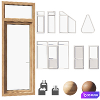 A set of PVC windows of various shapes and configurations 3D Model Vray, Corona