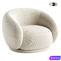 Sicily Occasional Chair in Mohair 3D Model Corona
