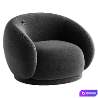 Sicily Occasional Chair in Mohair 3D Model Corona