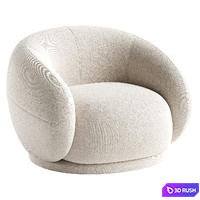 Sicily Occasional Chair in Mohair 3D Model Corona