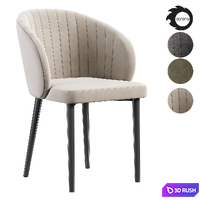 DINING CHAIR WITH BLACK METAL LEGS BEIGE 3D Model Corona