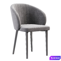 DINING CHAIR WITH BLACK METAL LEGS BEIGE 3D Model Corona