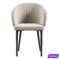 DINING CHAIR WITH BLACK METAL LEGS BEIGE 3D Model Corona