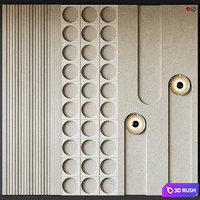 Decorative wall panel 3D Model Vray, Corona