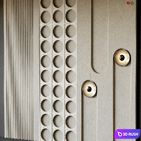 Decorative wall panel 3D Model Vray, Corona