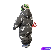 Child in overalls with a toy shovel 3D Model Vray, Corona