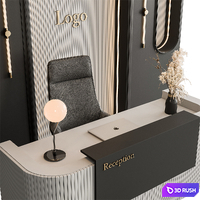 Reception Desk - Office Set 577 3D Model Vray, Corona