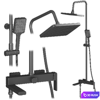 Shevanick set faucets and shower 3D Model Vray, Corona
