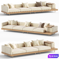 Japandi XXL Wooden Sofa 02 3D Model Corona