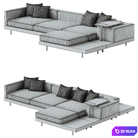 Japandi XXL Wooden Sofa 03 3D Model Corona